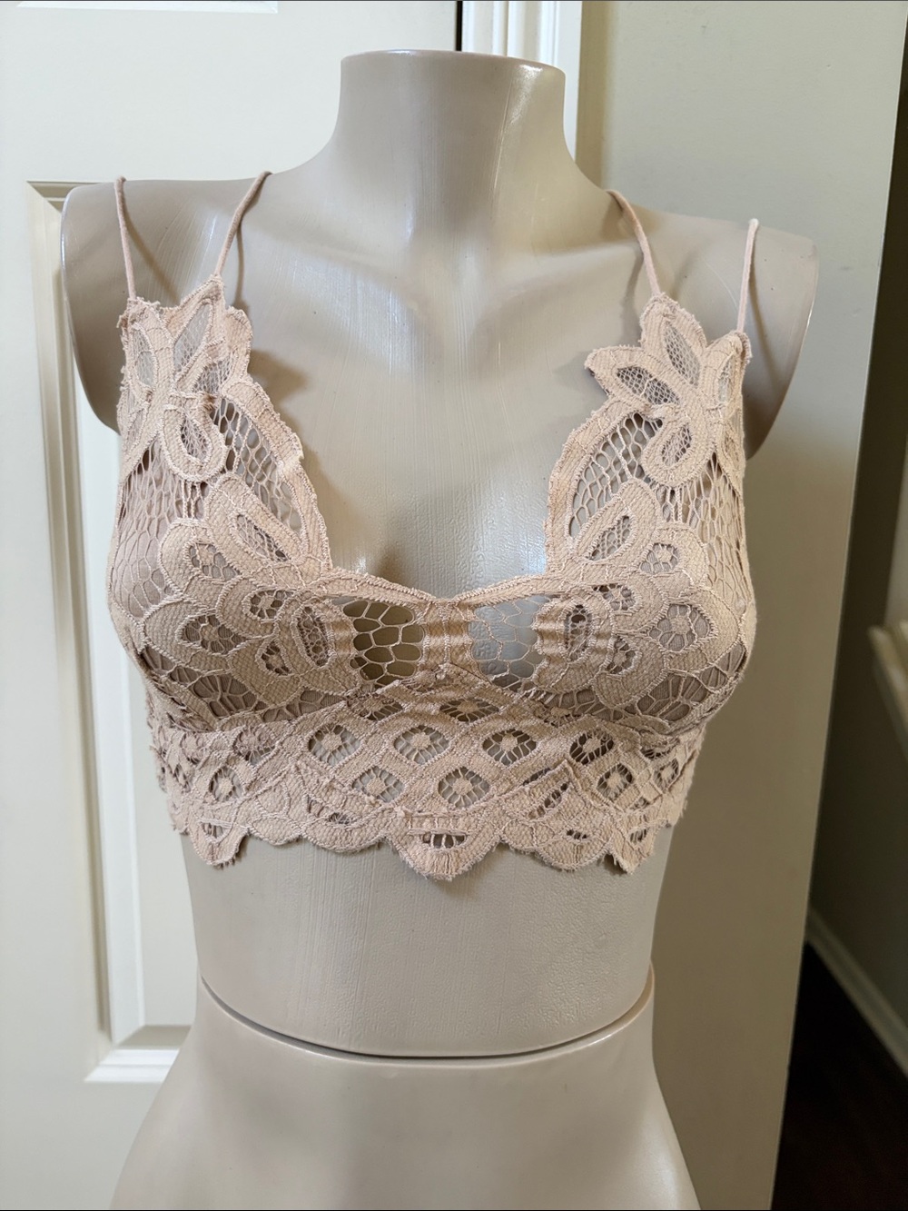 FP One Lace Crochett Bralette Cropped Top - Nude